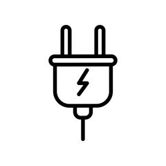 Electric plug icon logo sign set vector outline