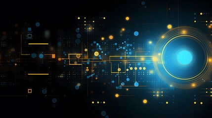 Obraz premium yellow and blue Abstract technology background circles digital hi-tech technology design background. concept innovation. vector illustration