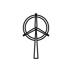 Eolic energy icon logo sign set vector outline