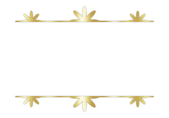 Classic Gold Text Frame, Isolated on White