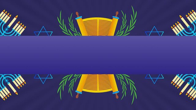 Happy Hanukkah Animated Horisontal Background
