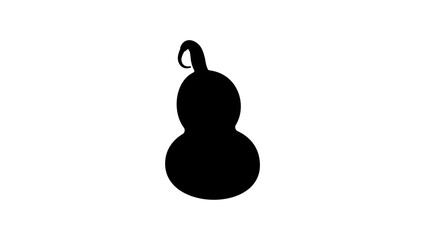 Mexican Water Bottle Gourd, black isolated silhouette