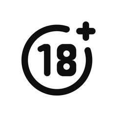 age_18 icon. Simple vector sign
