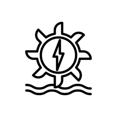 Fototapeta premium Hydro power icon logo sign set vector outline