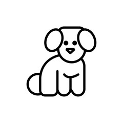 Little puppy icon logo sign set vector outline