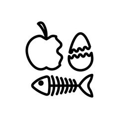 Organic waste icon logo sign set vector outline