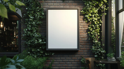 Minimalist white signboard on the exterior of a trendy coffee