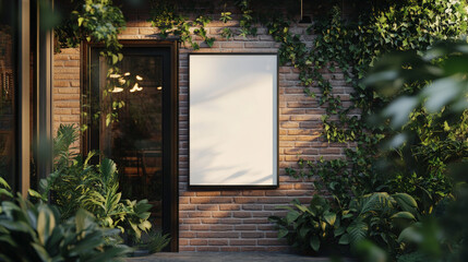 Minimalist white signboard on the exterior of a trendy coffee