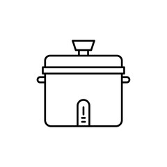 Pressure cooker icon logo sign set vector outline