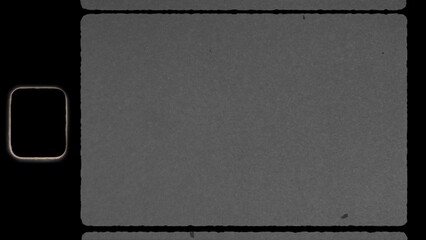 Vintage film reel frame with dark borders and grain texture for retro design