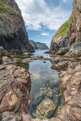 Fototapeta premium Lake with rocky shoreline
