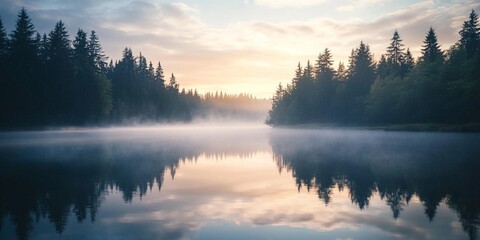 Fototapeta premium sunrise over the lake