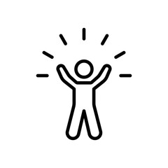 Self confidence icon logo sign set vector outline