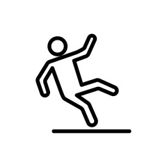 Slippery floor icon logo sign set vector outline