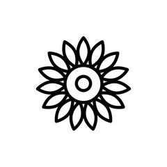 Sunflower icon logo sign set vector outline