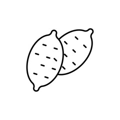 Sweet potato icon logo sign set vector outline