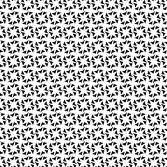 Black and white vector seamless pattern with small diamonds , star shapes ,rhombuses .Abstract black and white geometric texture .Simple minimal wide repeat background .