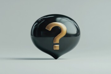 Black heart with golden question mark