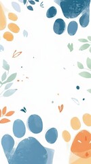 Fototapeta premium Cat paws pattern backgrounds paper.