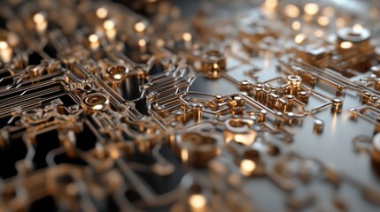 advanced AI chip with intricate circuitry, representing AI processing power