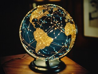 Globe with World Map