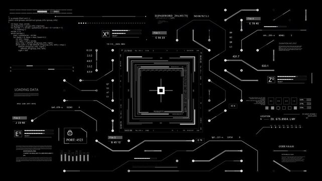 Circuit HUD digital Technological motherboard.2D generated.Transferring data electronic impulse. Infographic digital elements. Abstract technological background. AI