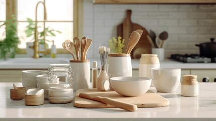 Obraz premium Kitchen Utensils on a Countertop