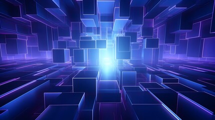 3d rendering of purple and blue abstract geometric background. Scene for advertising, technology, showcase, banner, game, sport, cosmetic, business, metaverse. Sci-Fi Illustration. Product display