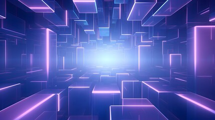 3d rendering of purple and blue abstract geometric background. Scene for advertising, technology, showcase, banner, game, sport, cosmetic, business, metaverse. Sci-Fi Illustration. Product display