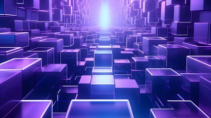 Fototapeta premium 3d rendering of purple and blue abstract geometric background. Scene for advertising, technology, showcase, banner, game, sport, cosmetic, business, metaverse. Sci-Fi Illustration. Product display