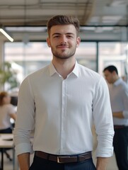 Fototapeta premium Businessman in formal attire posing for portrait
