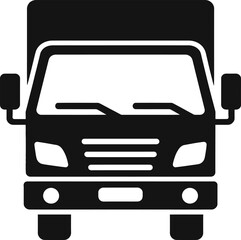 Truck tractor icon. Black silhouette. Side view. Vector simple flat graphic illustration. Isolated object on a white background. Isolate.