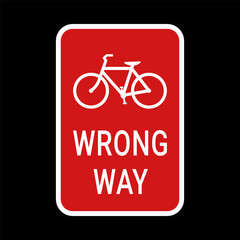 Bicycle wrong way sign. Vector