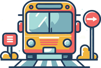 Bus, public transportation icon vector in flat style