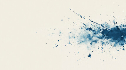 Abstract blue Acrylic Paint Splash on White Background.