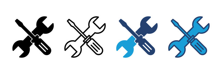 Repair tools icon vector. tool icon vector. setting icon vector. Wrench and screwdriver. support, Service