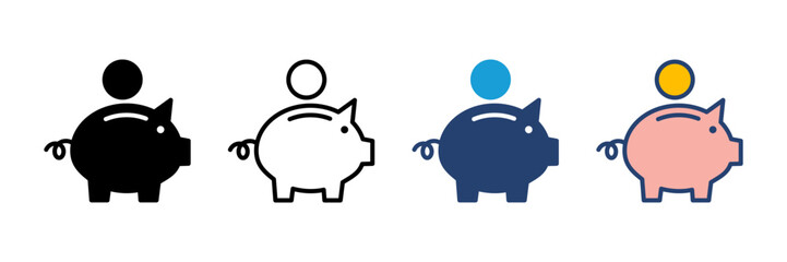 Piggy bank icon vector. piggy money icon