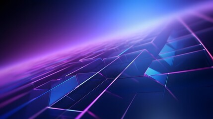 Obraz premium 3d rendering of purple and blue abstract geometric background. Scene for advertising, technology, showcase, banner, game, sport, cosmetic, business, metaverse. Sci-Fi Illustration. Product display