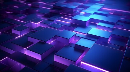 Fototapeta premium 3d rendering of purple and blue abstract geometric background. Scene for advertising, technology, showcase, banner, game, sport, cosmetic, business, metaverse. Sci-Fi Illustration. Product display