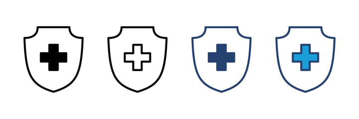 Health insurance icon vector. Insurance health document icon