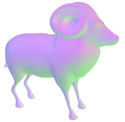 futuristic sheep isolated on transparent background