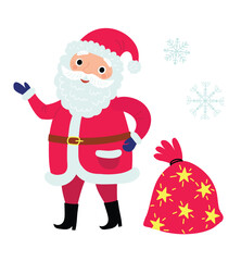 Santa Claus with a bag of gifts