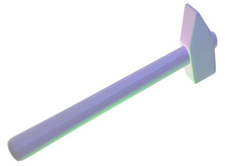 Futuristic hammer isolated on transparent background