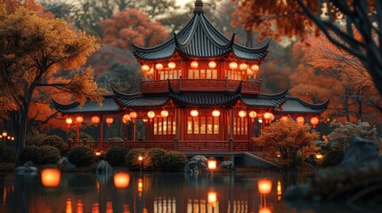 Obraz premium Chinese Lantern Festival . beauty, enchantment, and cultural significance of the Lantern Festival.