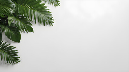 Obraz premium Tropical palm leaves on white background.