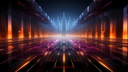 digital technology abstract colorful lines geometric poster background