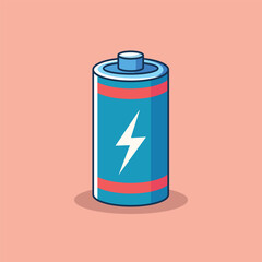 Battery Icon Concept White Isolated. Flat Cartoon Style Suitable for Web Landing Page, Banner, Sticker, Background