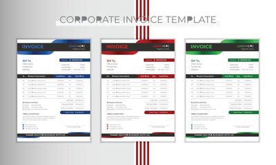 Simple invoice template design in vector