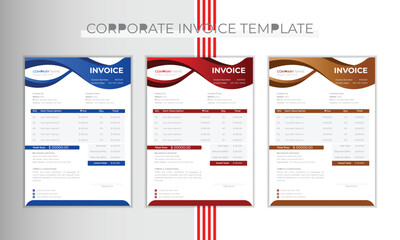 Elegant & Unique invoice template design in vector