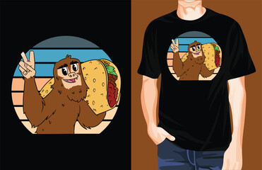 Big foot taco t-shirt design
